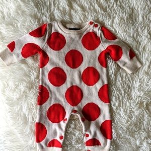 Baby GAP knit polka dot one piece